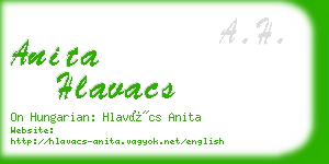 anita hlavacs business card
